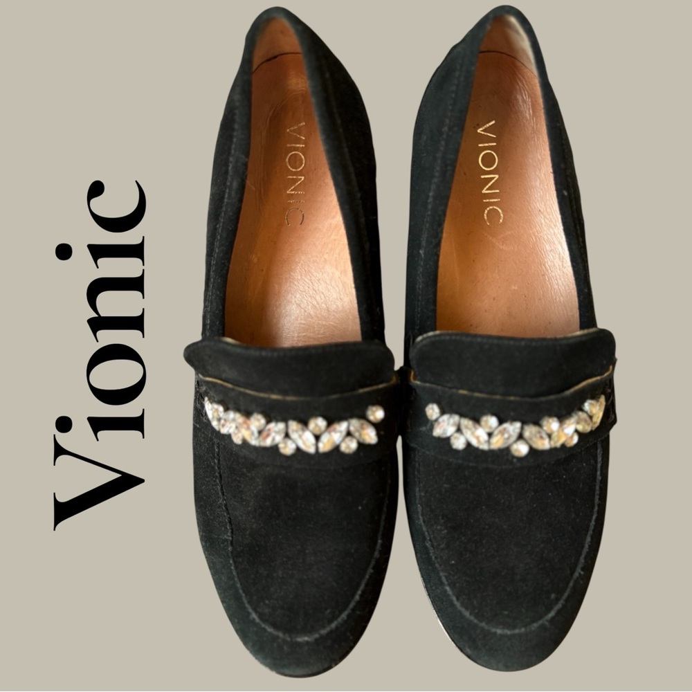 Vionic Avvy Jeweled Black Suede Loafers. Size 8. Gorgeous! Excellent preowned!!! - Picture 4 of 15